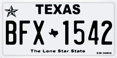 TX license plate BFX1542