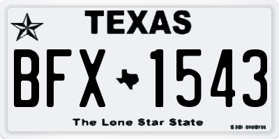 TX license plate BFX1543