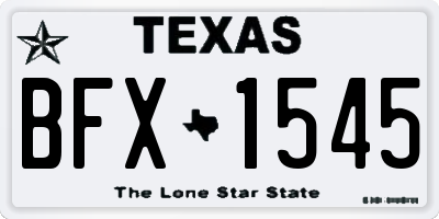 TX license plate BFX1545