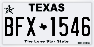 TX license plate BFX1546