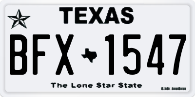TX license plate BFX1547
