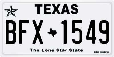 TX license plate BFX1549