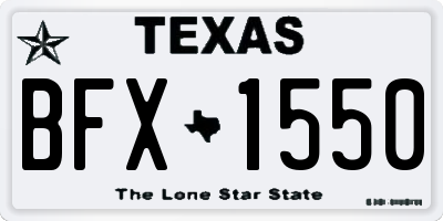 TX license plate BFX1550