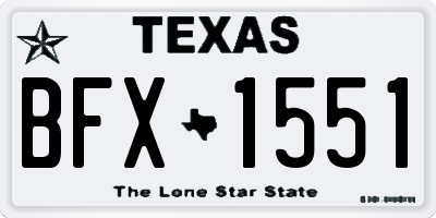 TX license plate BFX1551