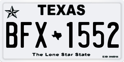 TX license plate BFX1552