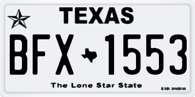 TX license plate BFX1553
