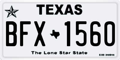 TX license plate BFX1560