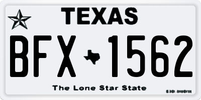 TX license plate BFX1562