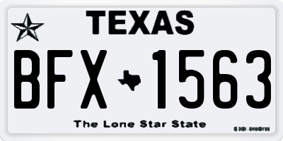 TX license plate BFX1563