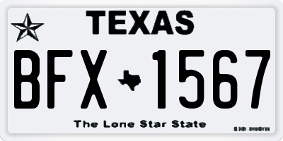 TX license plate BFX1567