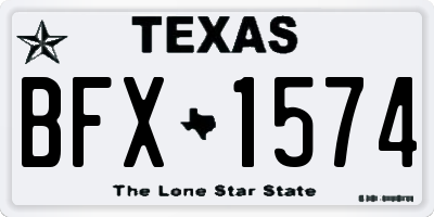 TX license plate BFX1574