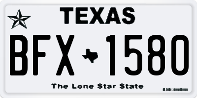 TX license plate BFX1580