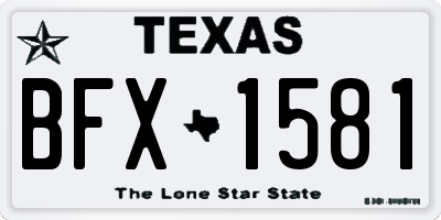 TX license plate BFX1581