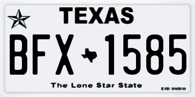TX license plate BFX1585