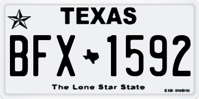 TX license plate BFX1592