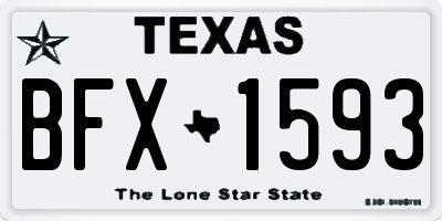 TX license plate BFX1593