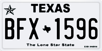 TX license plate BFX1596