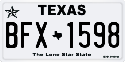 TX license plate BFX1598
