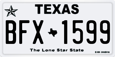 TX license plate BFX1599
