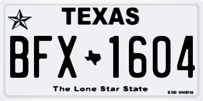 TX license plate BFX1604