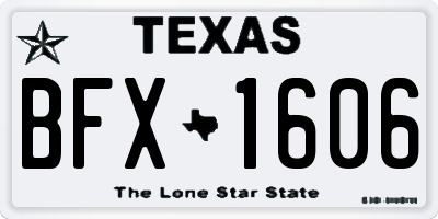 TX license plate BFX1606