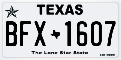 TX license plate BFX1607