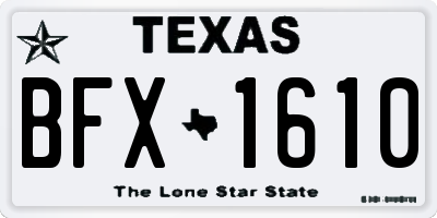 TX license plate BFX1610