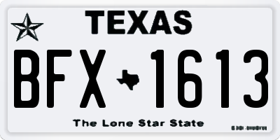 TX license plate BFX1613
