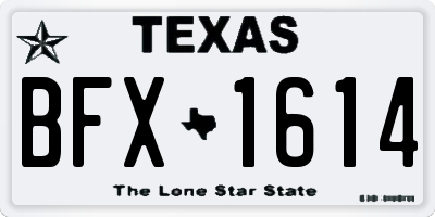 TX license plate BFX1614