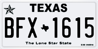 TX license plate BFX1615