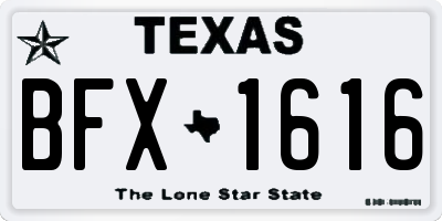 TX license plate BFX1616