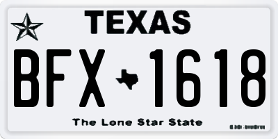 TX license plate BFX1618