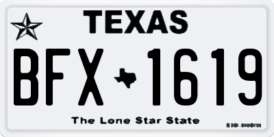 TX license plate BFX1619