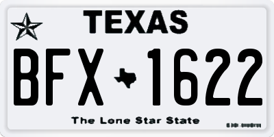 TX license plate BFX1622