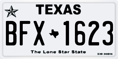 TX license plate BFX1623