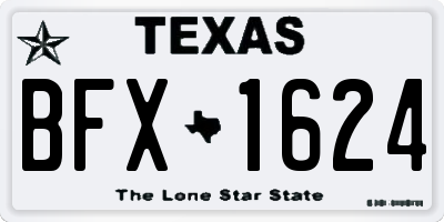TX license plate BFX1624