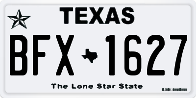 TX license plate BFX1627