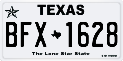 TX license plate BFX1628