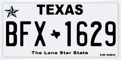 TX license plate BFX1629