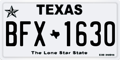 TX license plate BFX1630