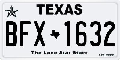 TX license plate BFX1632