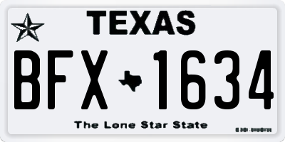 TX license plate BFX1634