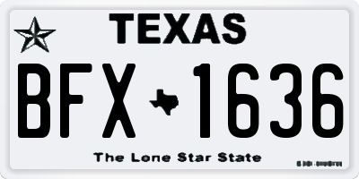 TX license plate BFX1636
