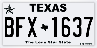 TX license plate BFX1637