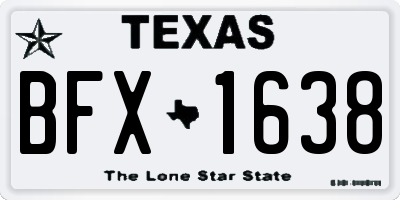 TX license plate BFX1638