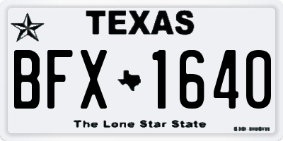 TX license plate BFX1640