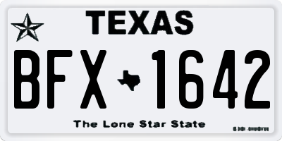 TX license plate BFX1642