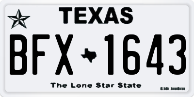 TX license plate BFX1643