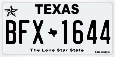 TX license plate BFX1644