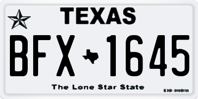 TX license plate BFX1645